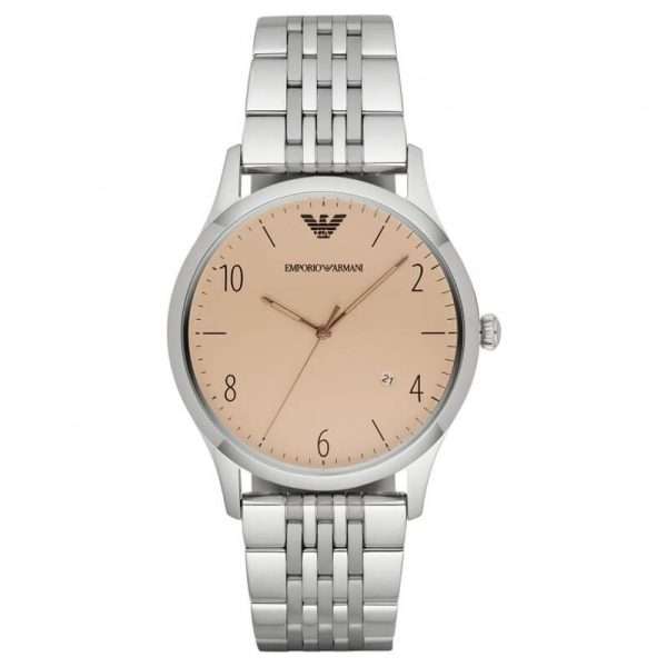 Emporio Armani Men’s Quartz Silver Stainless Steel Cream Dial 41mm Watch AR1881