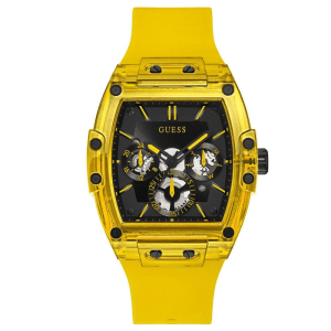 Guess Men’s Quartz Yellow Silicone Strap Black Dial 43mm Watch GW0203G6 UAE DUBAI AJMAN SHARJAH ABU DHABI RAS AL KHAIMA UMM UL QUWAIN ALAIN FUJAIRAH