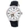 Fossil Men’s Automatic Black Leather Strap White Dial 44mm Watch ME3104