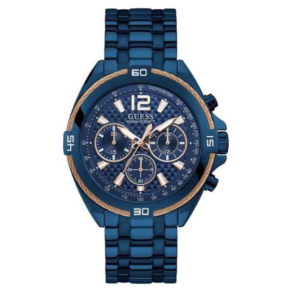 Guess Men’s Quartz Blue Stainless Steel Blue Dial 47mm Watch W1258G3 UAE DUBAI AJMAN SHARJAH ABU DHABI RAS AL KHAIMA UMM UL QUWAIN ALAIN FUJAIRAH