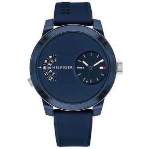 Tommy Hilfiger Men’s Quartz Blue Silicone Strap Blue Dial 44mm Watch 1791556