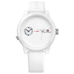 Tommy Hilfiger Men’s Quartz White Silicone Strap White Dial 44mm Watch 1791324