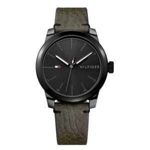 1791395Tommy Hilfiger Men’s Quartz Black Leather Strap Black Dial 42mm Watch 1791395
