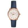 Fossil Women’s Quartz Blue Leather Strap Silver Dial 35mm Watch ES4394