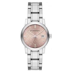 Burberry Women’s Quartz Silver Stainless Steel Pink Dial 34mm Watch BU9124