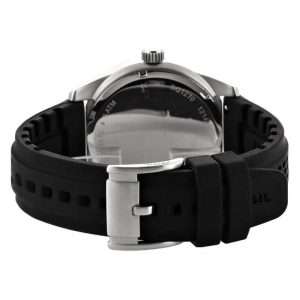 Fossil Men’s Quartz Black Silicone Strap Black Dial 44mm Watch BQ1270