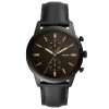 Fossil Men’s Quartz Black Leather Strap Black Dial 44mm Watch FS5585