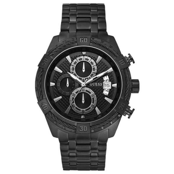 Guess Men’s Quartz Black Stainless Steel Black Dial 46mm Watch W0522G2 UAE DUBAI AJMAN SHARJAH ABU DHABI RAS AL KHAIMA UMM UL QUWAIN ALAIN FUJAIRAH