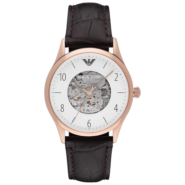 Emporio Armani Automatic Men’s Leather Strap White Dial 41mm Watch AR1920 UAE DUBAI AJMAN SHARJAH ABU DHABI RAS AL KHAIMA UMM UL QUWAIN ALAIN FUJAIRAH