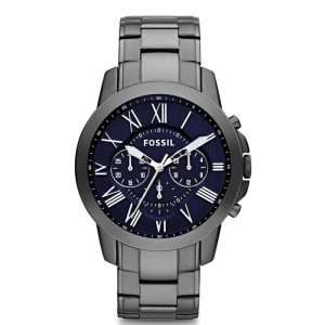 Fossil Men’s Quartz Grey Stainless Steel Blue Dial 44mm Watch FS4831