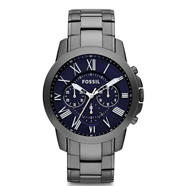 Fossil Men’s Quartz Grey Stainless Steel Blue Dial 44mm Watch FS4831