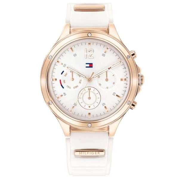 Tommy Hilfiger Women’s Quartz White Silicone Strap White Dial 38mm Watch 1782280