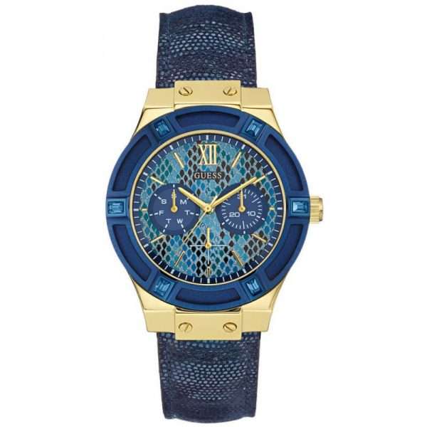 Guess Women’s Quartz Blue Leather Strap Blue Dial 36mm Watch W0289L3 UAE DUBAI AJMAN SHARJAH ABU DHABI RAS AL KHAIMA UMM UL QUWAIN ALAIN FUJAIRAH