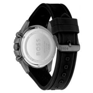 Hugo Boss Men’s Quartz Black Silicone Strap Green Dial 45mm Watch 1513967