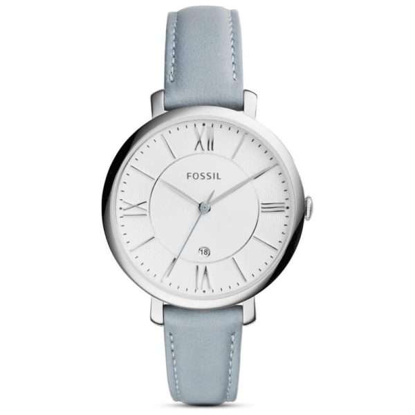 Fossil Women’s Quartz Light Blue Leather Strap White Dial 36mm Watch ES3821 UAE DUBAI AJMAN SHARJAH ABU DHABI RAS AL KHAIMA UMM UL QUWAIN ALAIN FUJAIRAH