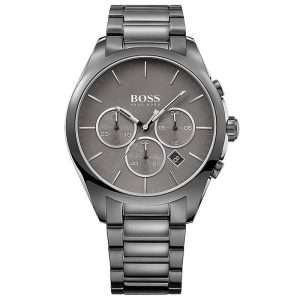 Hugo Boss Men’s Quartz Grey Stainless Steel Grey Dial 44mm Watch 1513364