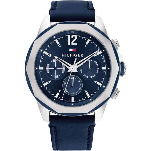 Tommy Hilfiger Men’s Quartz Blue Leather Strap Blue Dial 46mm Watch 1792063