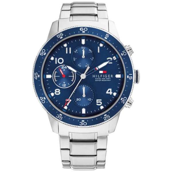 Tommy Hilfiger Men’s Quartz Silver Stainless Steel Blue Dial 44mm Watch 1791949