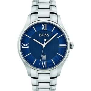 Hugo Boss Men’s Quartz Silver Stainless Steel Blue Dial 43 mm Watch 1513487