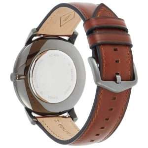 Fossil Men’s Quartz Brown Leather Strap Grey Dial 42mm Watch FS5479