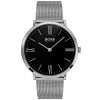 Hugo Boss Men’s Quartz Silver Stainless Steel Black Dial 40mm Watch 1513514