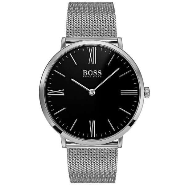 Hugo Boss Men’s Quartz Silver Stainless Steel Black Dial 40mm Watch 1513514