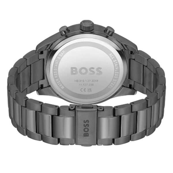 Hugo Boss Men’s Quartz Grey Stainless Steel Grey Dial 44mm Watch 1513991