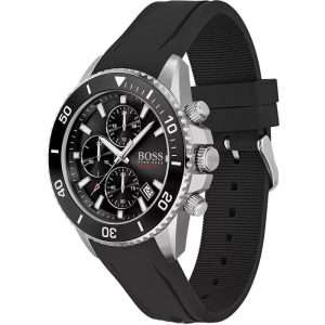 Hugo Boss Men’s Quartz Black Silicone Strap Black Dial 46mm Watch 1513912