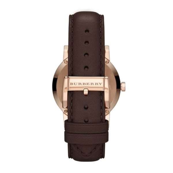 Burberry Men’s Quartz Brown Leather Strap Bronze Dial 38mm Watch BU9013