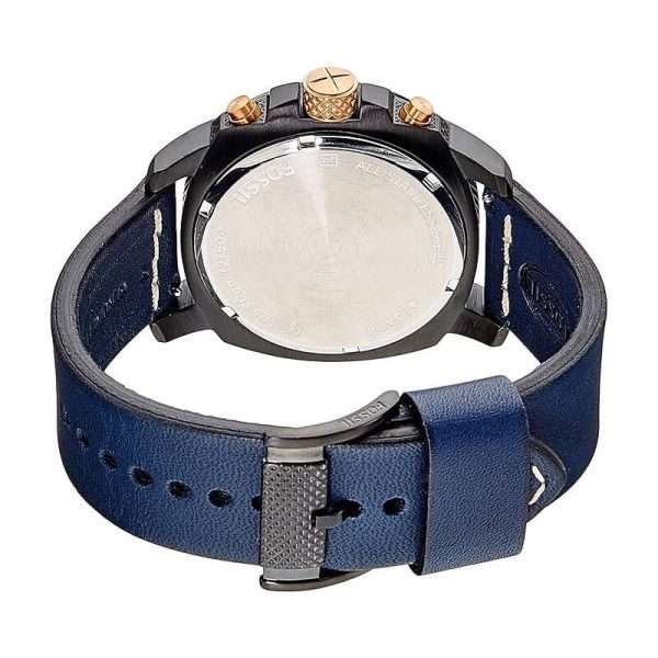 Fossil Men’s Quartz Navy Blue Leather Strap Black Dial 45mm Watch FS5066 UAE DUBAI AJMAN SHARJAH ABU DHABI RAS AL KHAIMA UMM UL QUWAIN ALAIN FUJAIRAH