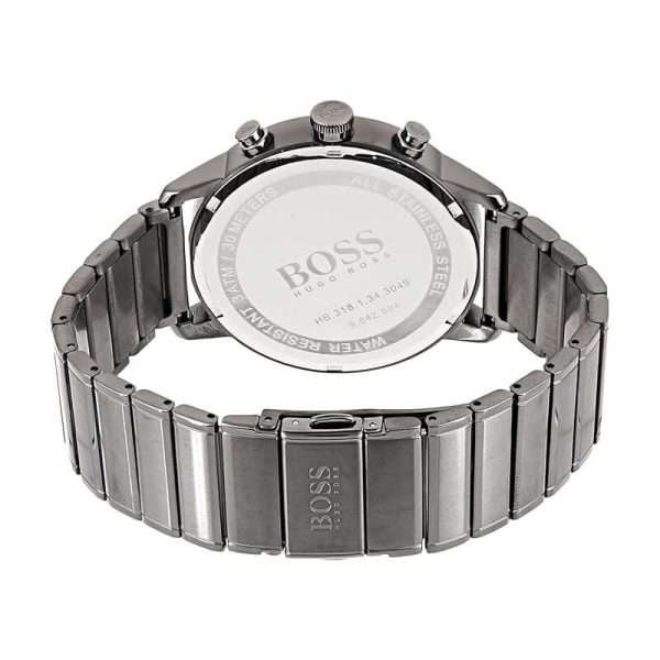 Hugo Boss Men’s Quartz Grey Stainless Steel Blue Dial 44mm Watch 1513574