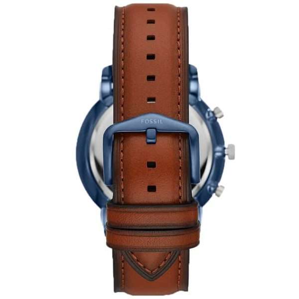 Fossil Men’s Quartz Brown Leather Strap Blue Dial 44mm Watch FS5791