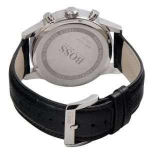 Hugo Boss Men’s Quartz Black Leather Strap Black Dial 44mm Watch 1512448