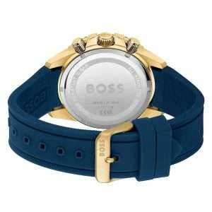 Hugo Boss Men’s Quartz Blue Silicone Strap Blue Dial 46mm Watch 1513965