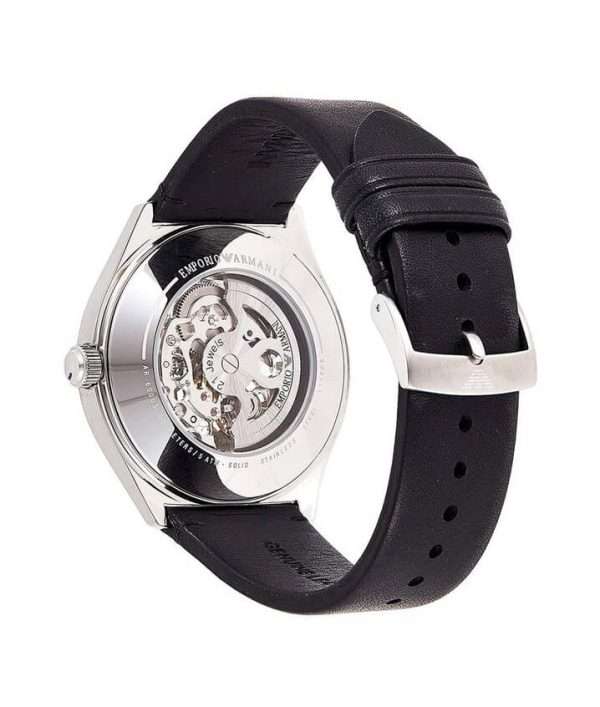 Emporio Armani Men’s Automatic Black Leather Strap White Dial 43mm Watch AR60003 UAE DUBAI AJMAN SHARJAH ABU DHABI RAS AL KHAIMA UMM UL QUWAIN ALAIN FUJAIRAH