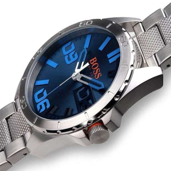 Hugo Boss Men’s Quartz Silver Stainless Steel Blue Dial 48mm Watch 1513382