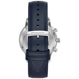 Emporio Armani Men’s Quartz Blue Leather Strap Blue Dial 43mm Watch AR11226