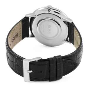 Hugo Boss Men’s Quartz Black Leather Strap Black Dial 40mm Watch 1513369