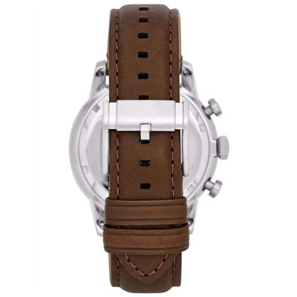 Fossil Men’s Quartz Brown Leather Strap Black Dial 44mm Watch FS5280