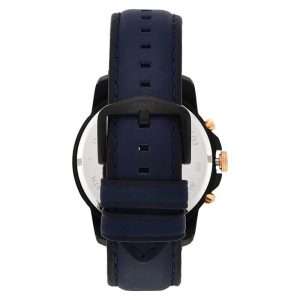 Fossil Men’s Quartz Blue Leather Strap Black & Blue Dial 44mm Watch FS5061