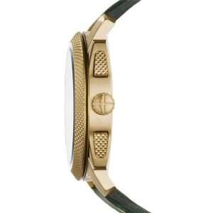 Fossil Men’s Quartz Green Leather Strap Black Dial 45mm Watch FS5064
