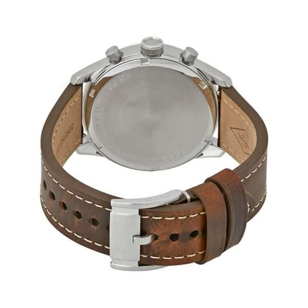 Fossil Men’s Chronograph Quartz Leather Strap OffWhite Dial 44mm Watch FS5138