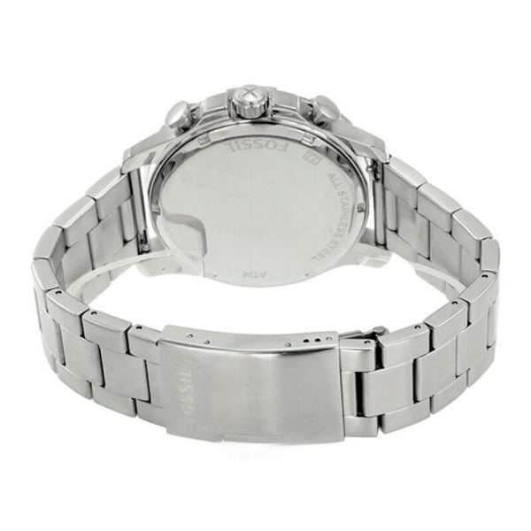 Fossil Men’s Quartz Silver Stainless Steel Beige Dial 45mm Watch FS5163