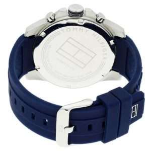 Tommy Hilfiger Men’s Quartz Blue Silicone Strap White Dial 46mm Watch 1791349