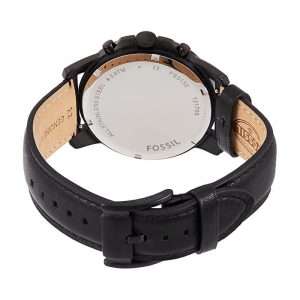 Fossil Men’s Quartz Black Leather Strap Black Dial 45mm Watch FS5132