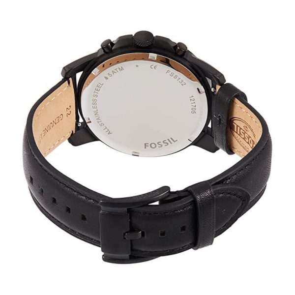 Fossil Men’s Quartz Black Leather Strap Black Dial 45mm Watch FS5132