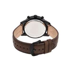 Fossil Men’s Quartz Brown Leather Strap Black Dial 44mm Watch FS5437