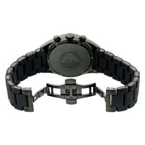 Emporio Armani Men’s Quartz Black Stainless Steel Blue Dial 43mm Watch AR5921