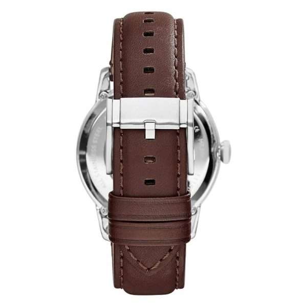 Fossil Men’s Automatic Brown Leather Strap Cream Dial 44mm Watch ME3064
