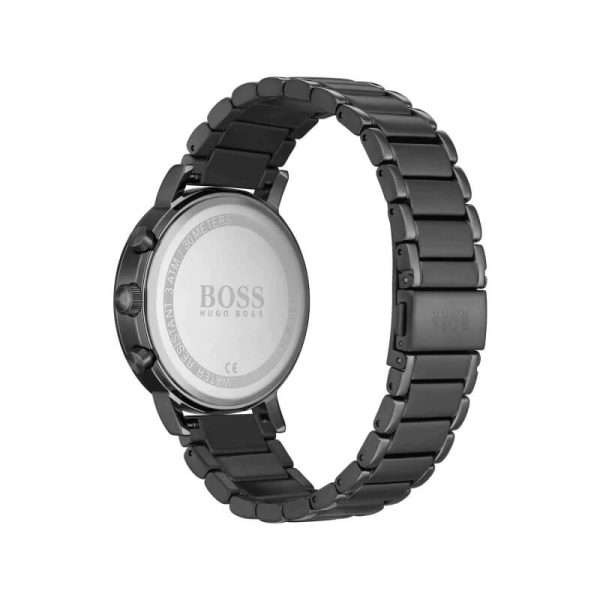 Hugo Boss Men’s Quartz Grey Stainless Steel Gold Dial 42mm Watch 1513695